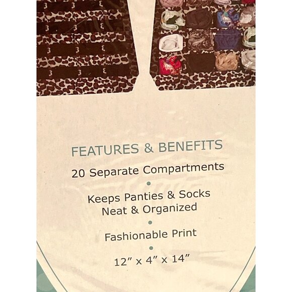 In Chic Leopard Print Fabric Drawer Organizer Panties Socks 20 Compartments NEW - Picture 3 of 7
